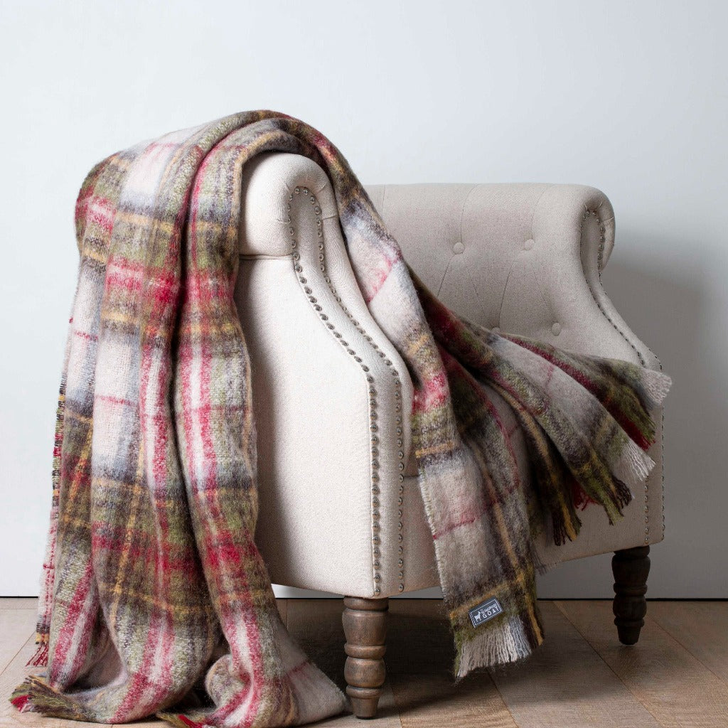 Hawea Heather Mohair Throw - The Glamorous Goat