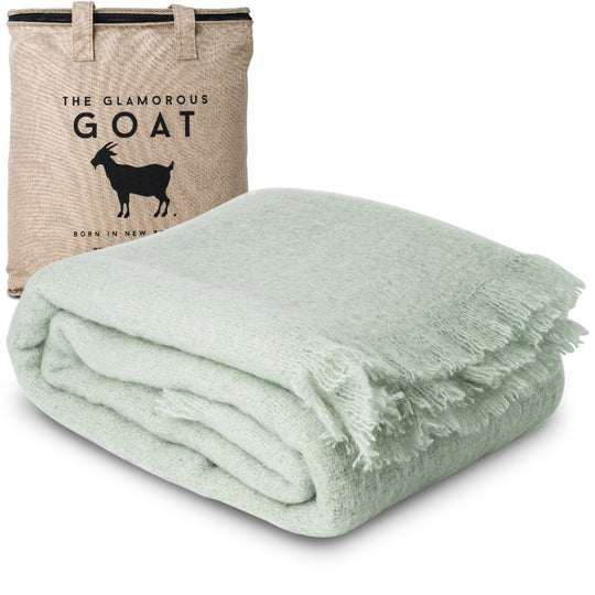 Mint Mohair Throw - The Glamorous Goat