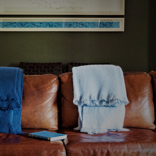 Capri Blue Mohair Throw - The Glamorous Goat